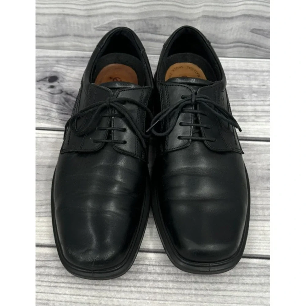 ECCO HELSINKI SQUARE TOE OXFORD DRESS SHOES Men's Size EU 45 /US 11 - 11.5 BLACK